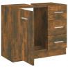 Mueble de lavabo madera contrachapada roble ahumado 63x30x54 cm 4