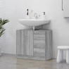 Armario para lavabo madera contrachapada gris Sonoma 63x30x54cm 1