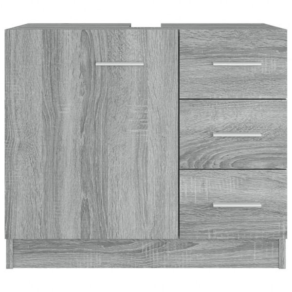 Armario para lavabo madera contrachapada gris Sonoma 63x30x54cm M 3