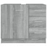 Armario para lavabo madera contrachapada gris Sonoma 63x30x54cm 3