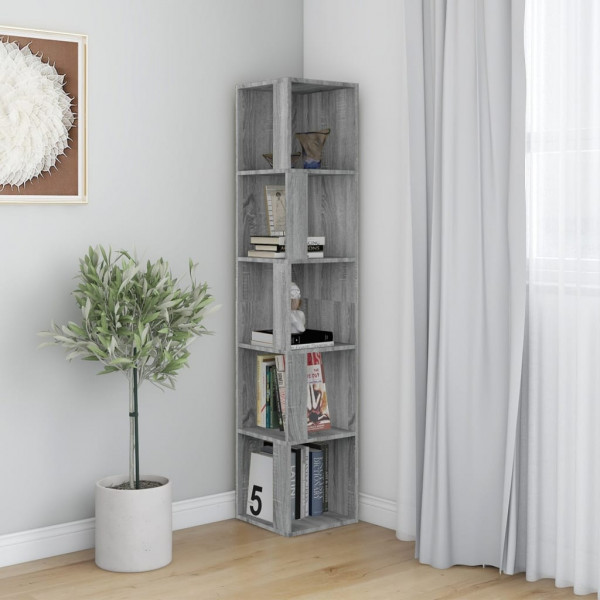 Mueble esquina madera contrachapada gris Sonoma 33x33x164.5cm D
