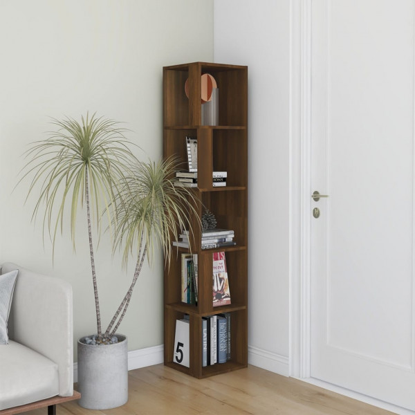 Mueble esquina madera contrachapada marrón roble 33x33x164.5cm M 5