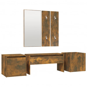 Set de muebles de recibidor madera contrachapada roble ahumado H