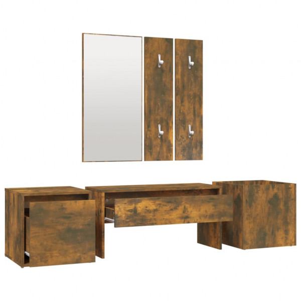 Set de muebles de recibidor madera contrachapada roble ahumado M 5