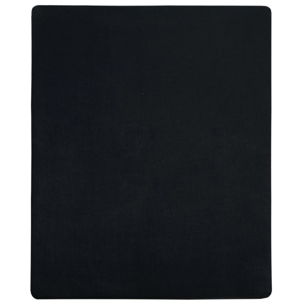 Sábanas bajeras jersey 2 uds algodón negro 90x200 cm M 2