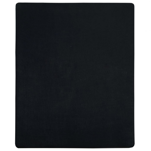Lençóis ajustáveis 2 pcs 100x200 cm algodão jersey preto M 2