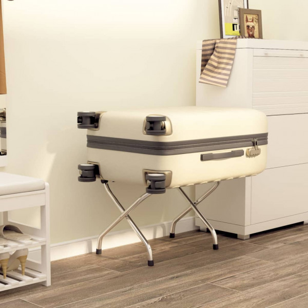 Soporte para maletas con respaldo plateado 56x39x52 cm D