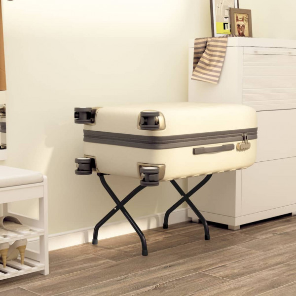 Soporte para maletas con respaldo negro 56x39x52 cm D