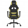 Silla gaming de masaje con reposapiés tela negro y verde claro 3
