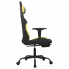 Silla gaming de masaje con reposapiés tela negro y verde claro 5