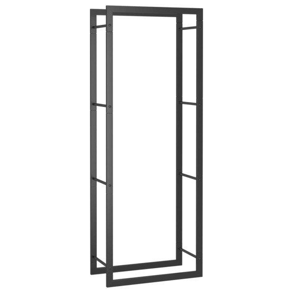 Suporte para lenha 50x28x132 cm aço preto mate M 2