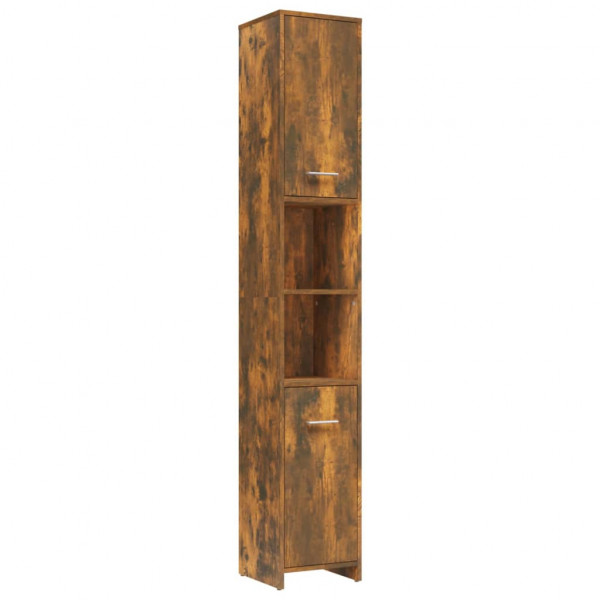 Armario baño madera contrachapada roble ahumado 30x30x183.5cm M 2