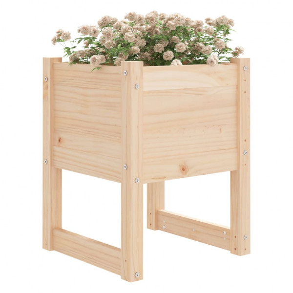 Jardinera de madera maciza de pino 40x40x52.5 cm M 3