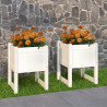 Jardinera 2 unidades madera maciza de pino blanco 40x40x52.5 cm 1