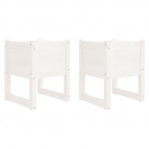 Vasos/floreiras 2 pcs 40x40x52.5 cm pinho maciço branco H