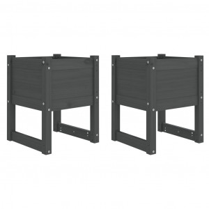 Vasos/floreiras 2 pcs 40x40x52.5 cm pinho maciço cinzento H