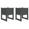 Vasos/floreiras 2 pcs 40x40x52.5 cm pinho maciço cinzento 2