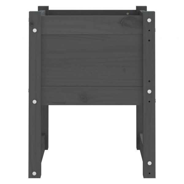 Jardinera 2 unidades madera maciza de pino gris 40x40x52.5 cm M 5