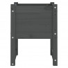 Jardinera 2 unidades madera maciza de pino gris 40x40x52.5 cm 5