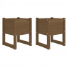 Jardinera 2 uds madera maciza de pino marrón miel 40x40x52.5 cm 2