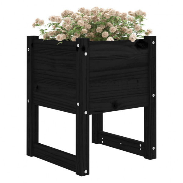 Jardinera madera maciza de pino negro 40x40x52.5 cm M 3