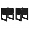 Jardinera 2 unidades madera maciza de pino negro 40x40x52.5 cm 2