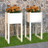 Jardinera 2 unidades madera maciza de pino blanco 40x40x81 cm 1