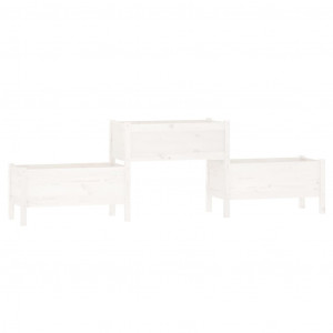 Jardinera madera maciza de pino blanco 245.5x44x75 cm H