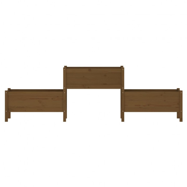 Jardinera madera maciza de pino marrón miel 245.5x44x75 cm M 4