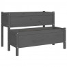 Jardinera de madera de pino maciza gris 110x84x75 cm 2