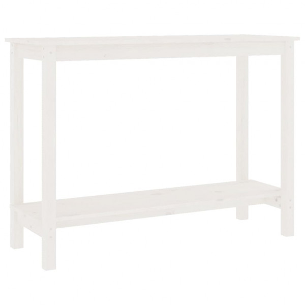 Mesa consola 110x40x80 cm pinho maciço branco M 2