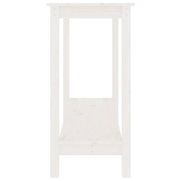 Mesa consola 110x40x80 cm pinho maciço branco M 4