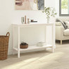 Mesa consola 110x40x80 cm pinho maciço branco 5