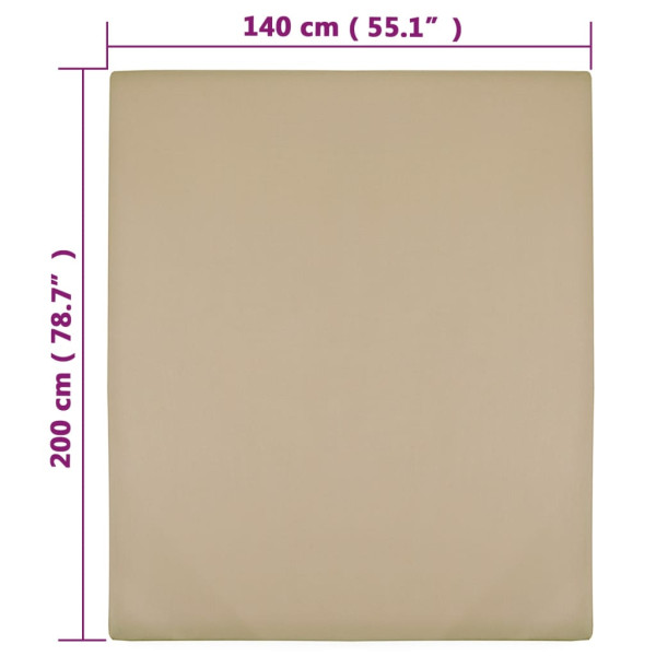 Lençol ajustável 140x200 cm algodão jersey cinza-acastanhado M 4