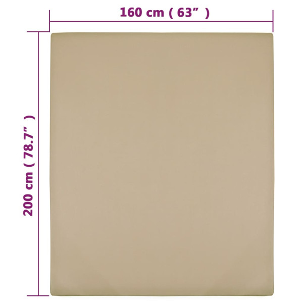 Lençol ajustável 160x200 cm algodão jersey cinza-acastanhado M 4
