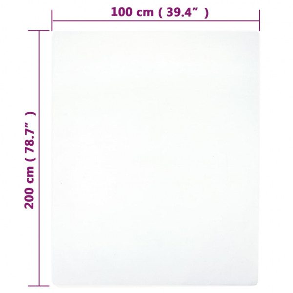 Lençol ajustável 100x200 cm algodão jersey branco M 4