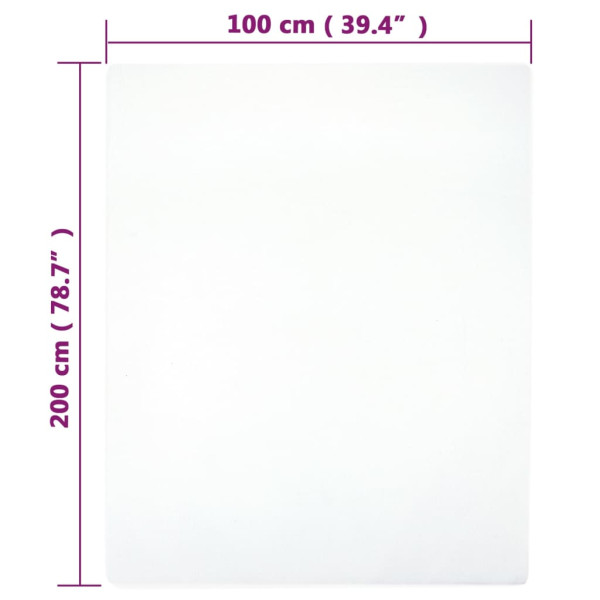 Lençóis ajustáveis 2 pcs 100x200 cm algodão jersey branco M 4
