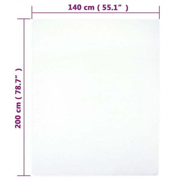 Lençóis ajustáveis 2 pcs 140x200 cm algodão jersey branco M 4