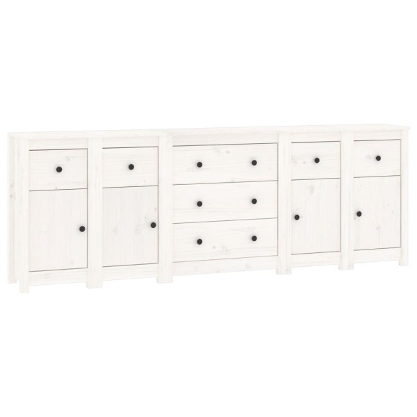 Aparador de madera maciza de pino blanco 230 x 35 x 80 cm M 2