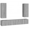 Set de muebles para TV 5 pzas madera contrachapada gris Sonoma 2