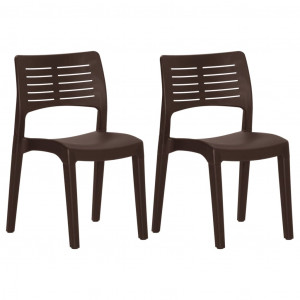 Cadeiras de jardim 2 pcs polipropileno cor moca H