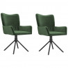 Cadeiras de jantar giratorias 2 pcs veludo verde-escuro 2