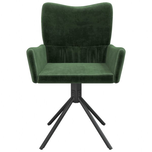 Cadeiras de jantar giratorias 2 pcs veludo verde-escuro M 5
