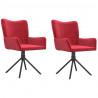 Cadeiras de jantar giratórias 2 pcs veludo vermelho tinto 2