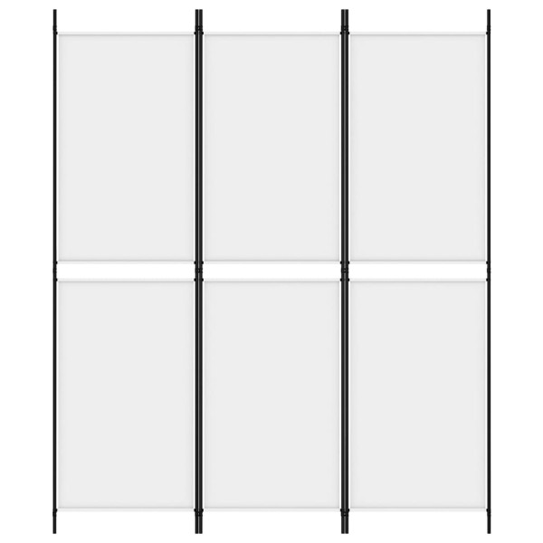 Biombo divisor de 3 paneles de tela blanco 150x180 cm M 3