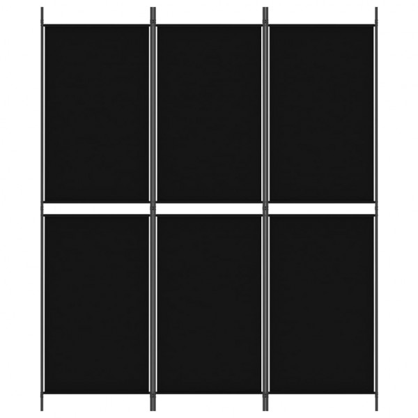 Biombo divisor de 3 paneles de tela negro 150x180 cm M 3