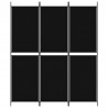 Biombo divisor de 3 paneles de tela negro 150x180 cm 3