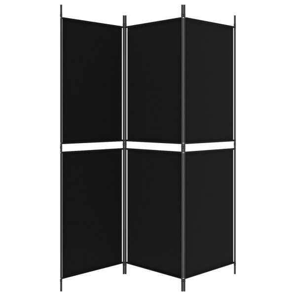 Biombo/divisória com 3 painéis 150x180 cm tecido preto M 4