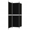Biombo divisor de 3 paneles de tela negro 150x180 cm 5