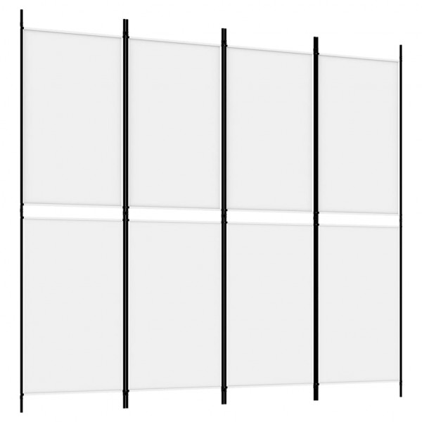 Biombo divisor de 4 paneles de tela blanco 200x180 cm M 2
